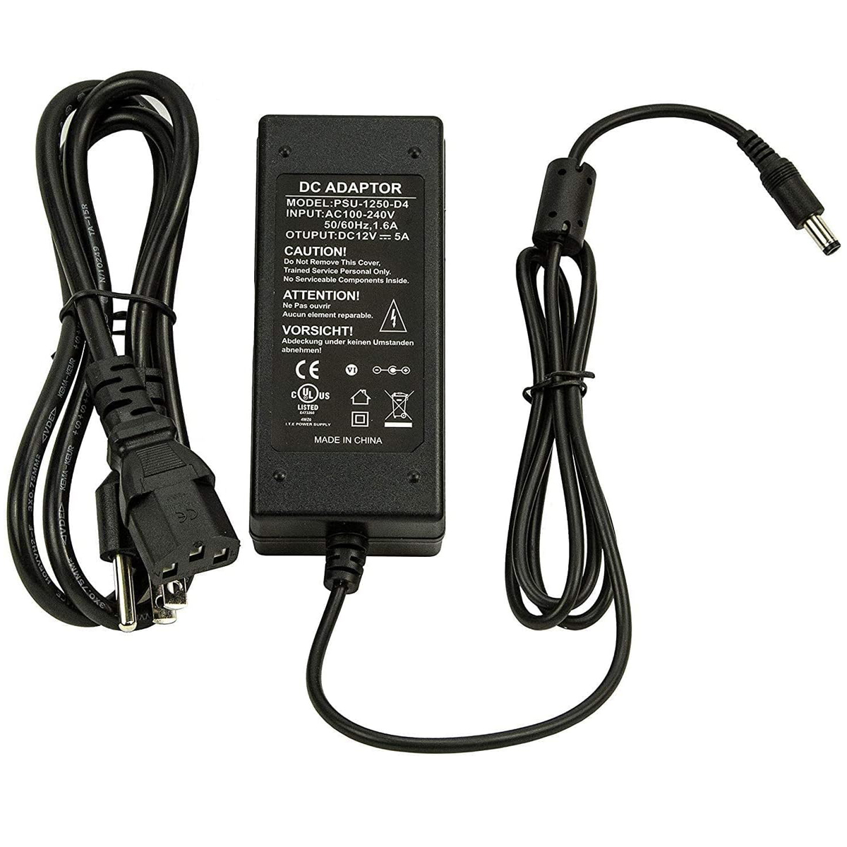 12V 5A AC to DC Power Adapter