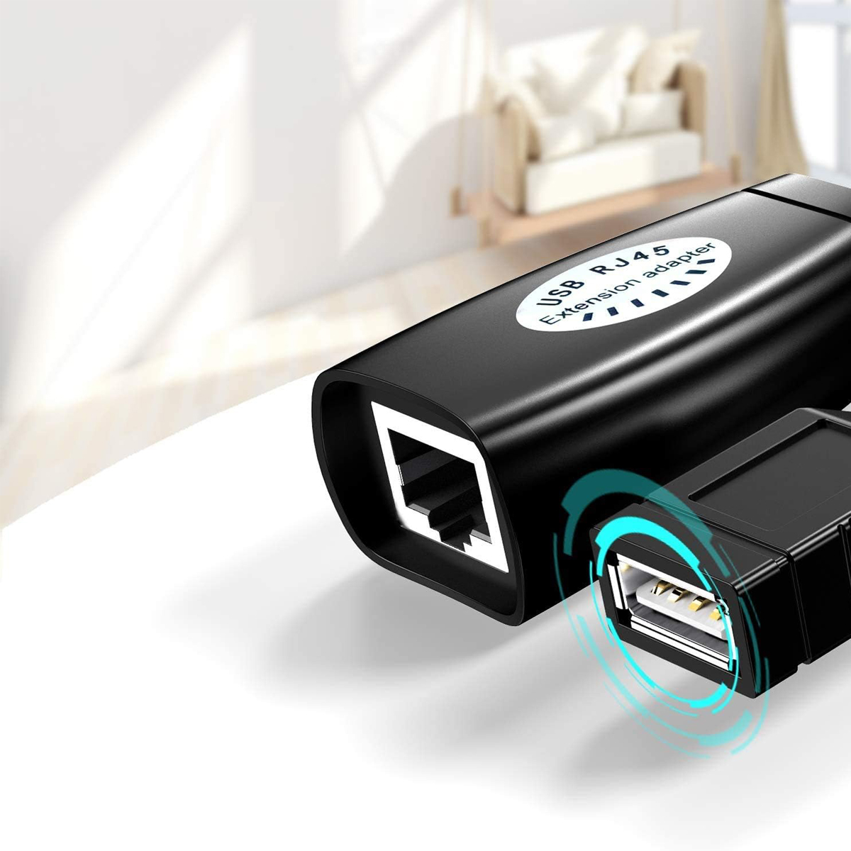 اکستندر یو اس بی کونکتور آر جی 45 (USB RJ45 Extender Cable Connector Adapter)
