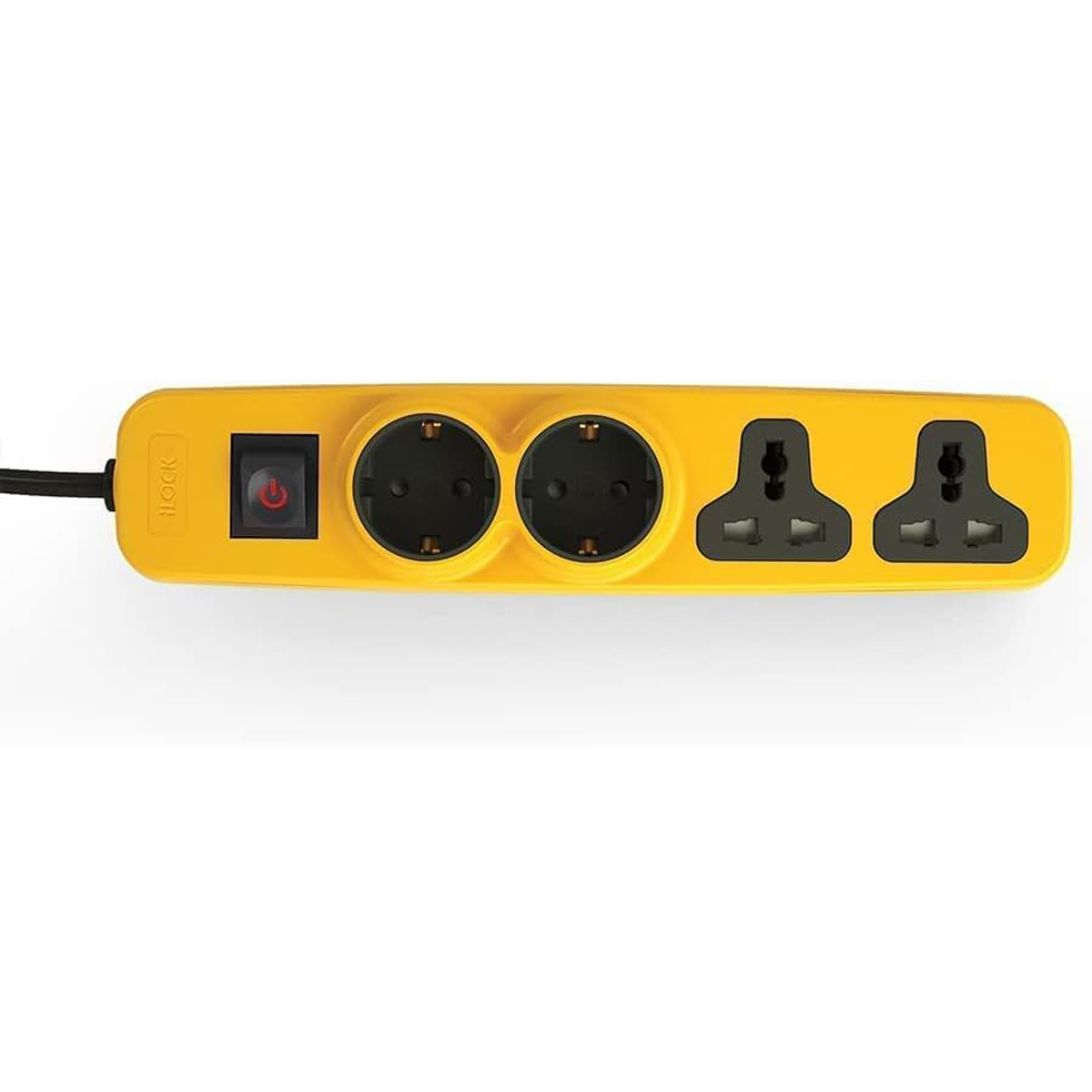 سه ساکته پاور استریپ آی لوک iLOCK power strip 4 outlets (2 schuko sockets + 2 universal sockets) (yellow)