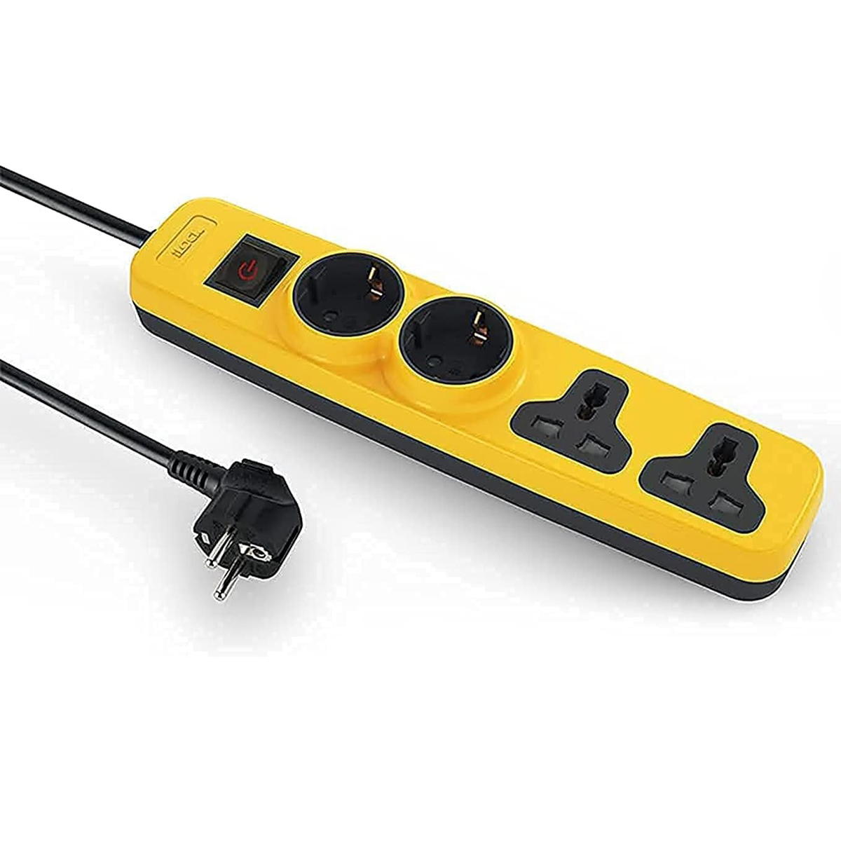 سه ساکته پاور استریپ آی لوک iLOCK power strip 4 outlets (2 schuko sockets + 2 universal sockets) (yellow)