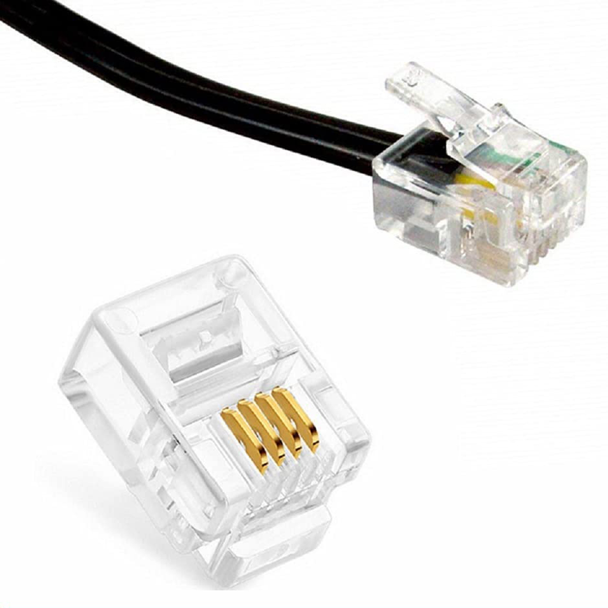 کونکتور تلفن Telephone Plug 4 Pin RJ11 6P4C Modular Plug Telephone Phone Connector