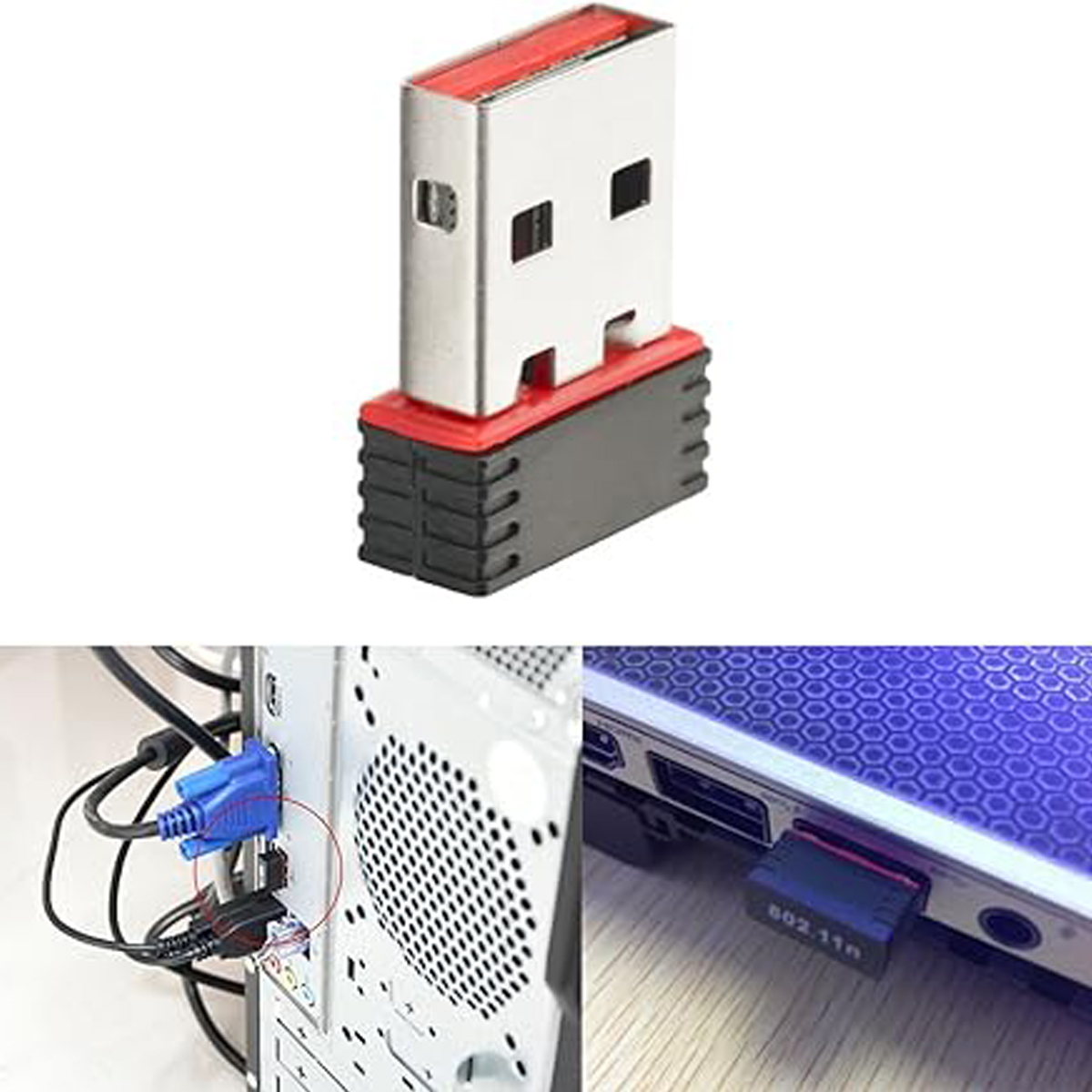 ادپتر وای‌فای USB وایرلیس N - سرعت 150Mbps (802.11n)